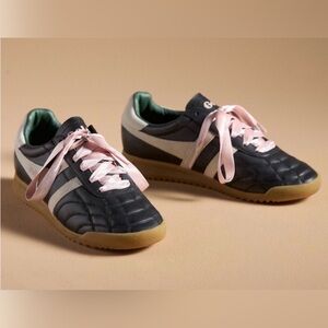 Gola Stadium Black w pink Laces 8.5 anthropology colab